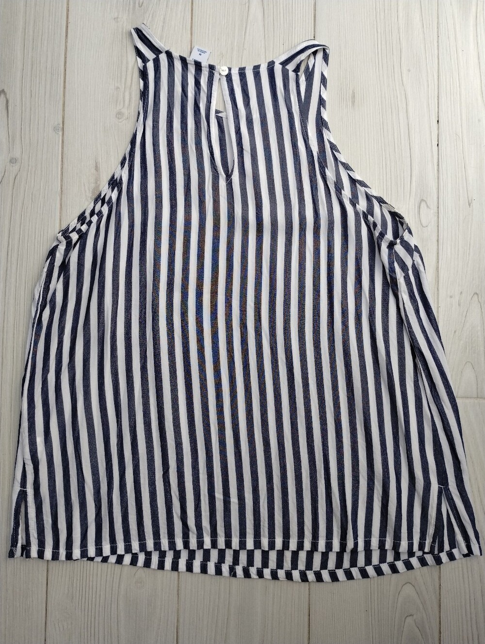 Old Navy Dark Blue and White Striped Lightweight Tank - Picture 6 of 8